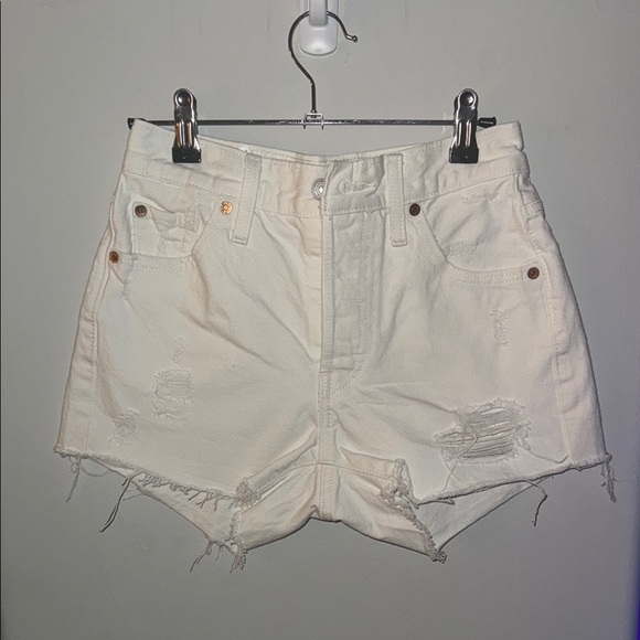 Levi's Pants - Levi's White Jean Shorts Distressed Vintage Style